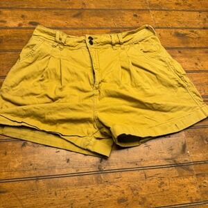 BKE Women's Gold Yellow Pleated‎ High Rise Denim Shorts Size XXL